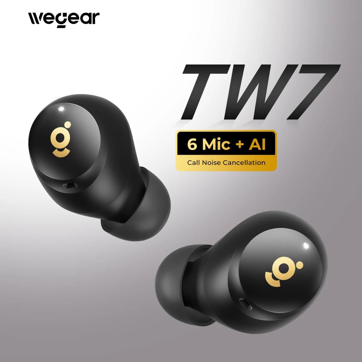Wegear Auricolari wireless Bluetooth 5.4 in Ear Auricolari ibridi con cancellazione attiva del rumore con 6 microfoni incorporati 32 ore di riproduzione