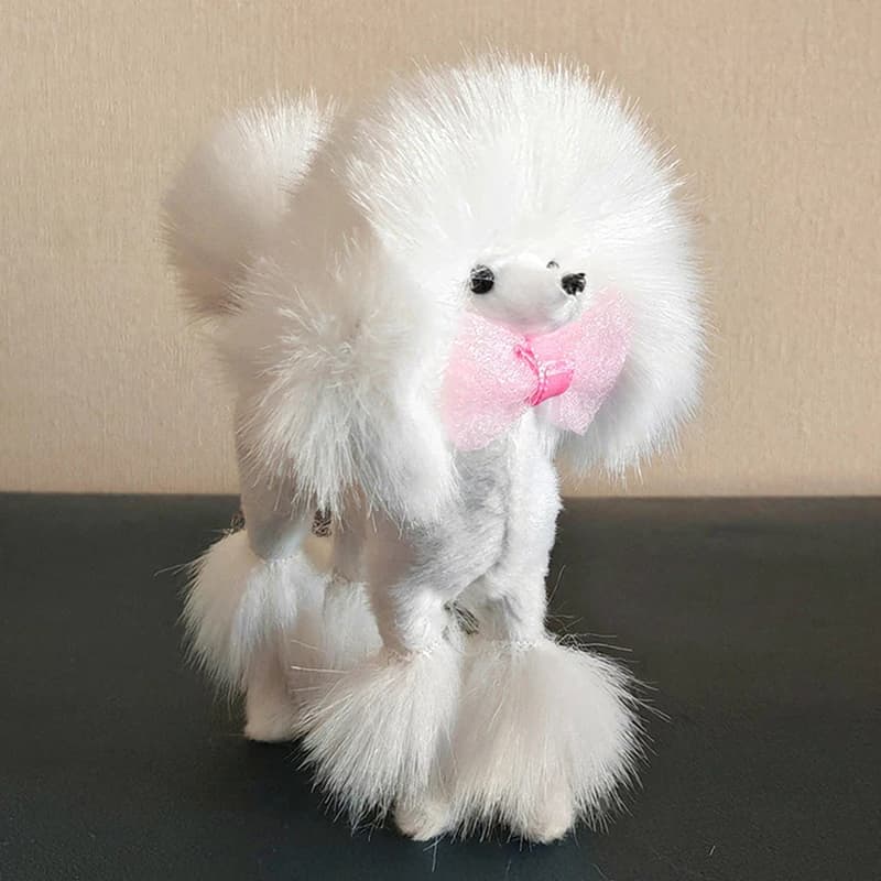 11 cm elegante barboncino rosa figura simulazione cane giocattoli di peluche artigianato decorazione della casa decorazione del soggiorno