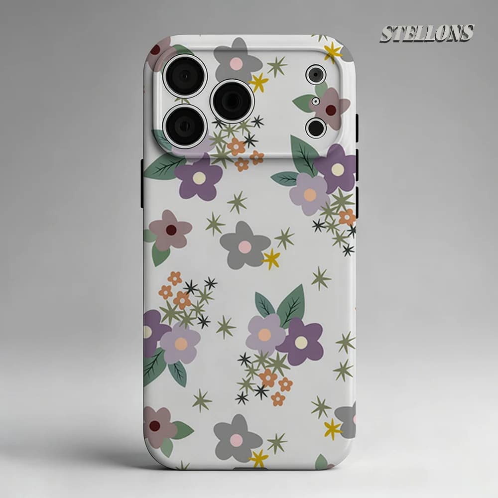 Custodia per telefono floreale boho tinta unita, magnetica, per iPhone 17 16 15 14 13 Pro Max Plus, a strato singolo o doppio, resistente