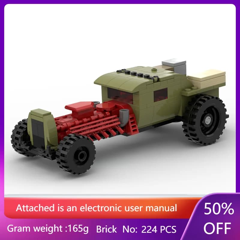 Modello di blocco 224 parti MOC militare V12 serbatoio motore giocattolo creativo per ragazzi adulti regalo di compleanno di Natale