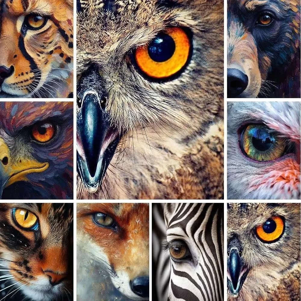 Acrylic Paint Painting By Numbers Coloring Draw On Canvas Diy Unique Gift Home Decoration Owl Bear Fox Eagle Wall Picture