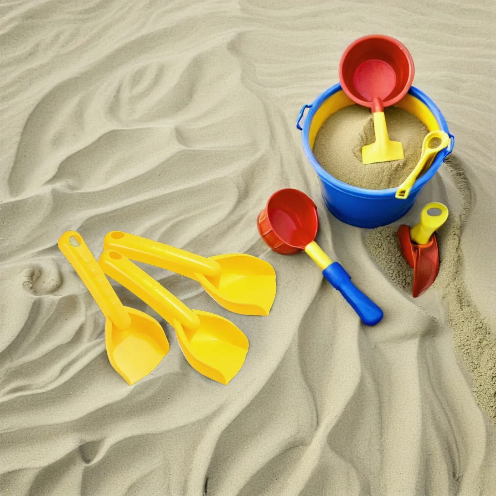 Set di 16 Pale da Sabbia per Bambini, Mini Pale Leggere in Plastica per Sabbiera, Giardino, Piscina, Kit da Costruzione e Giochi all'Aperto
