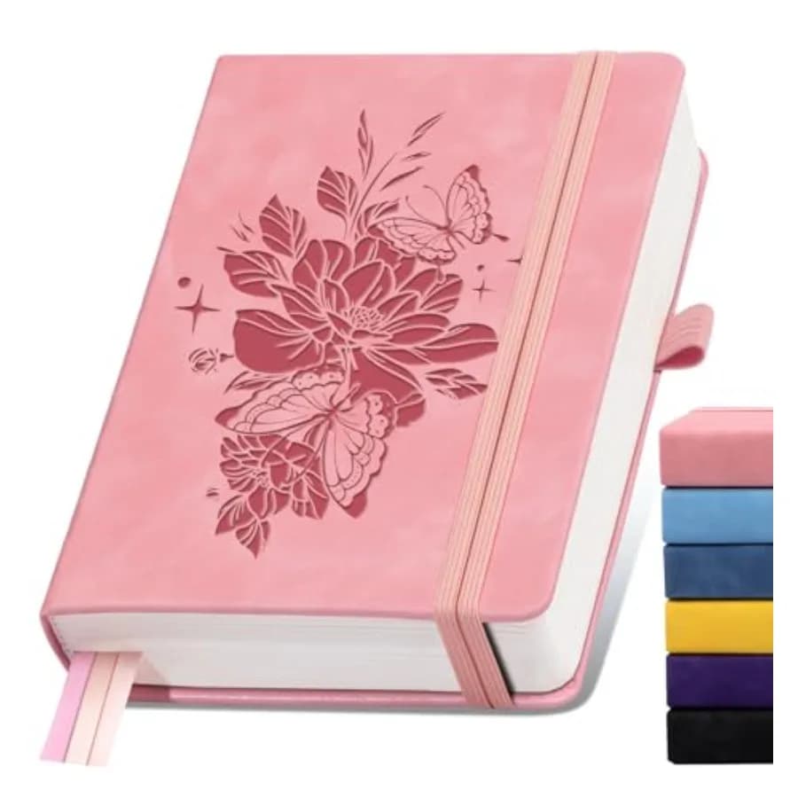 Lined Journal Notebook 365 Pages, A5 Leather Journals for Writing Women and Men, Hardcover Notebook with 100GSM Thick Paper, Da