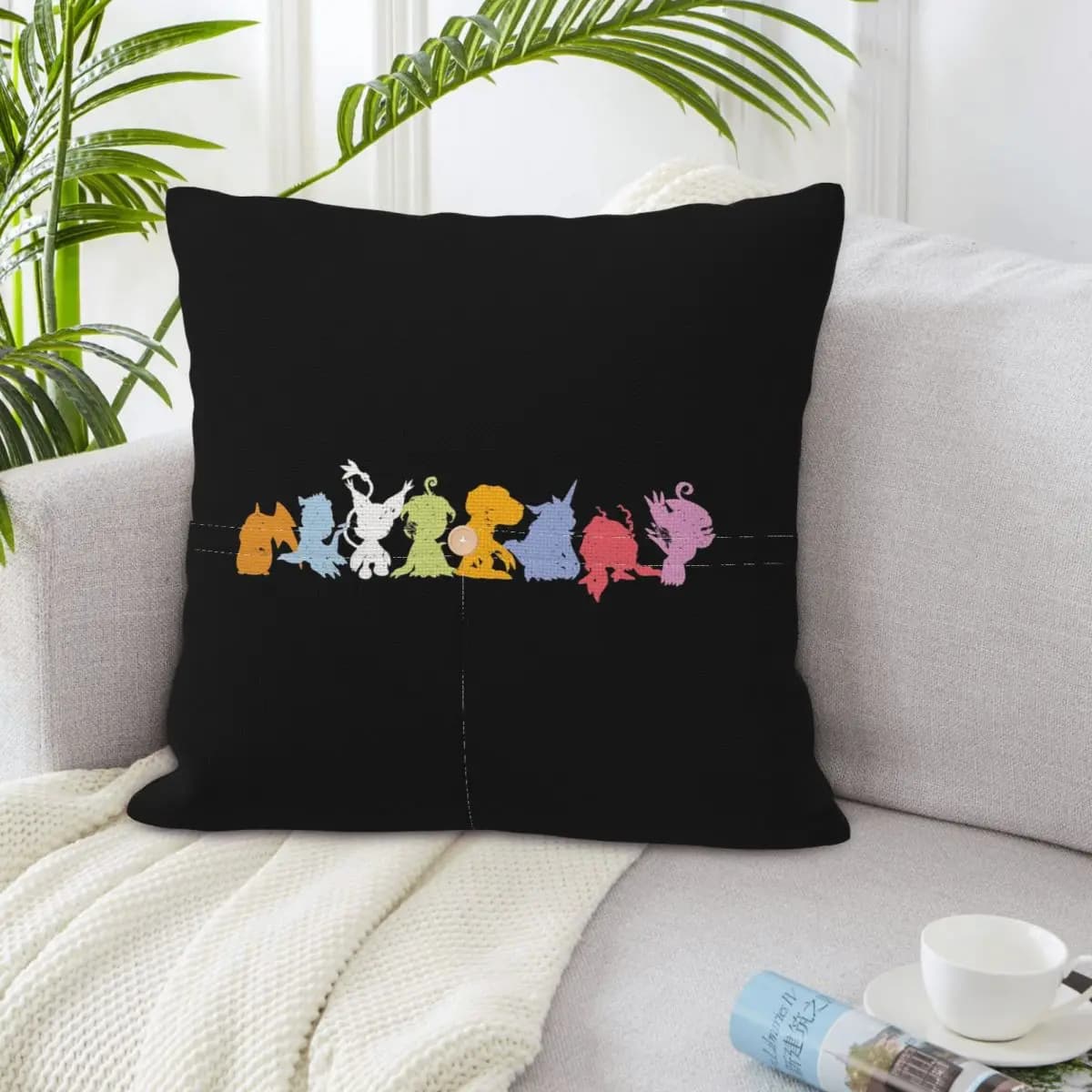 Rookies Lineup Digimon Agumon Matt Gabumon Sora Anime Cushion Cover Polyester Decorative Bedroom Home Comfort Throw Pillow
