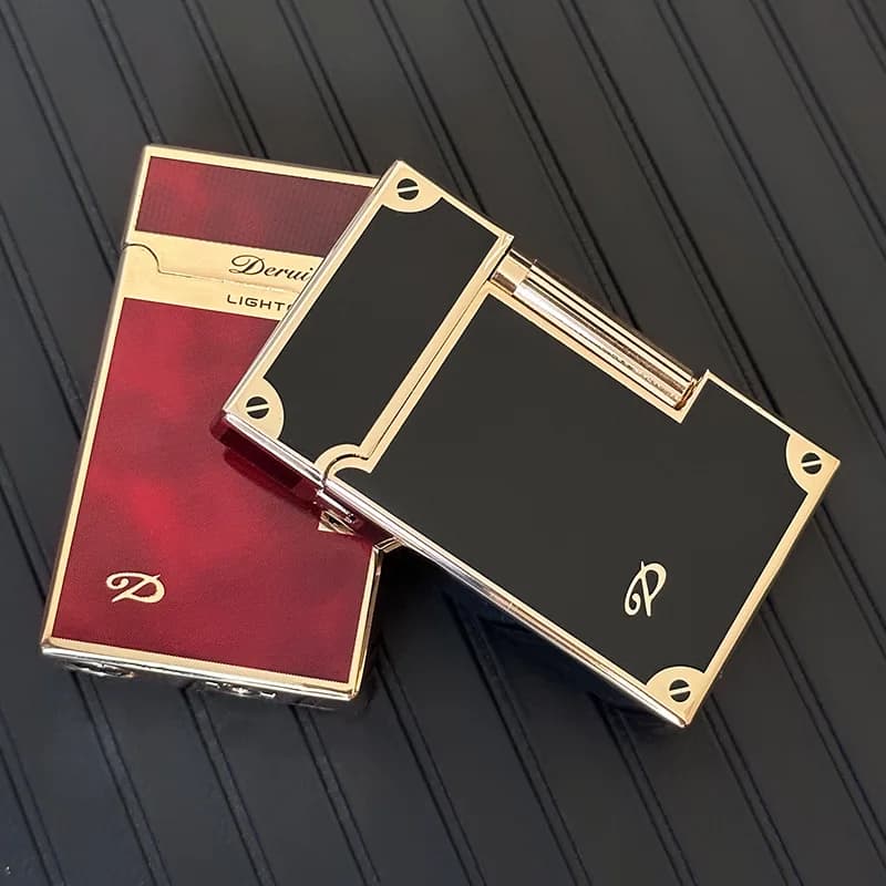 Accendino Gonfiabile in Metallo Derey Ronson con Puleggia Laterale, Accendino a Fiamma Libera con Mola, Stile Semplice, Regalo di Alta Gamma per Uomini