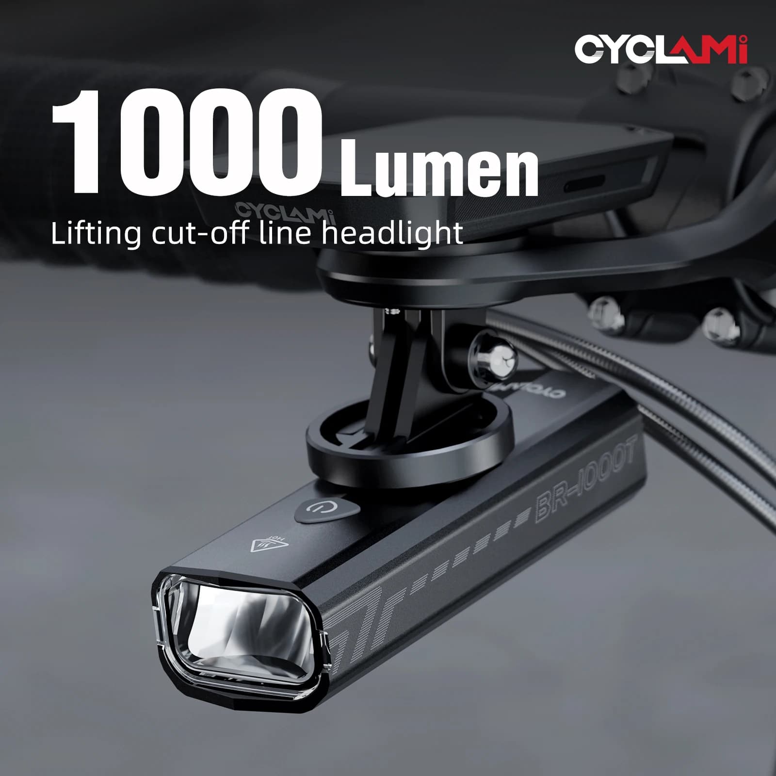 CYCLAMI Front Bicycle Light IPX6 Type-C 1000LM Rechargeable Aluminum Bike Hanging Light LED Flashlight For Light