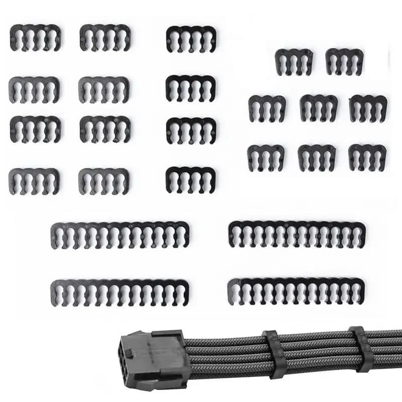 24 pz Cavo Pettine Morsetto Cavi Clip Organizer ATX 24Pin CPU 8Pin 6Pin Computer Gestione dei cavi Clip Maniche Gestore dei cavi