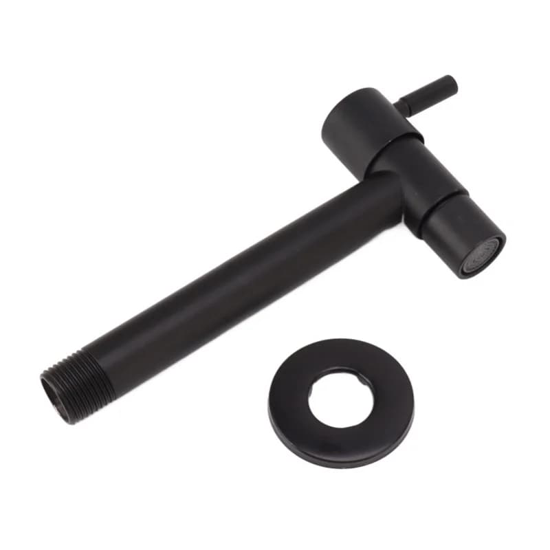 G1/2 Rubinetto per acqua fredda a parete Rubinetto per acqua fredda monocomando in acciaio inossidabile 304 Rubinetto per bagno Rubinetto per giardino Nero per piscina Mop