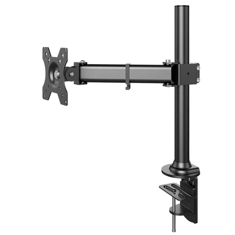Supporto da scrivania per monitor da 14-32 pollici, regolabile in altezza, con base a morsetto/a passacavo e gestione dei cavi