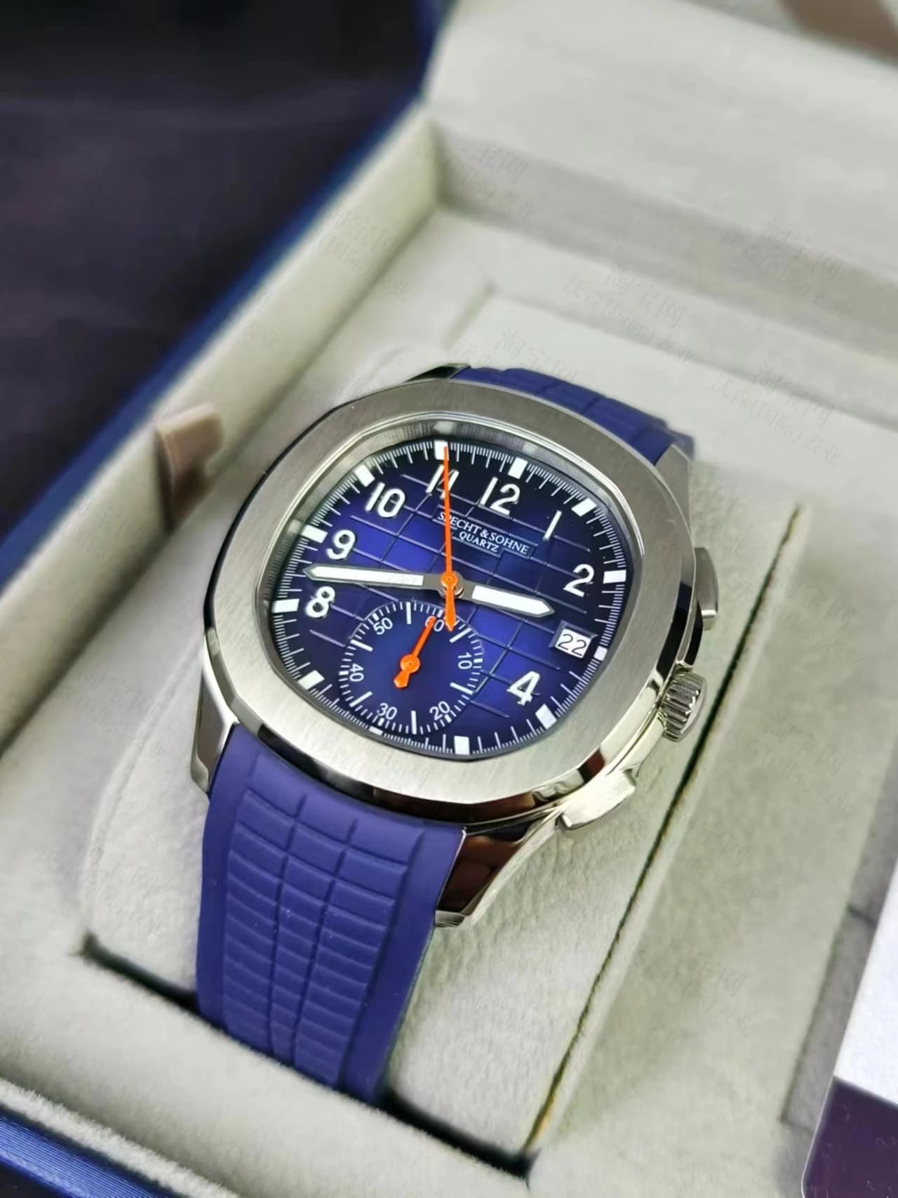 New Arrivals Specht & Sohne men's quartz watches brand 42MM gold pink stainless steel functional 5167 sports wristwatch 5Bar