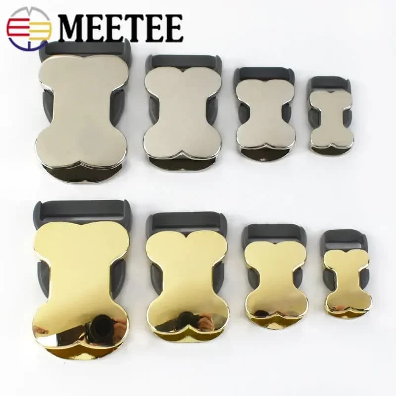 5/10Pcs Meetee 10-25mm fibbia a sgancio laterale in metallo fibbia di regolazione della cinghia chiusura zaino cintura collare per cani accessori per gancio a forma di osso