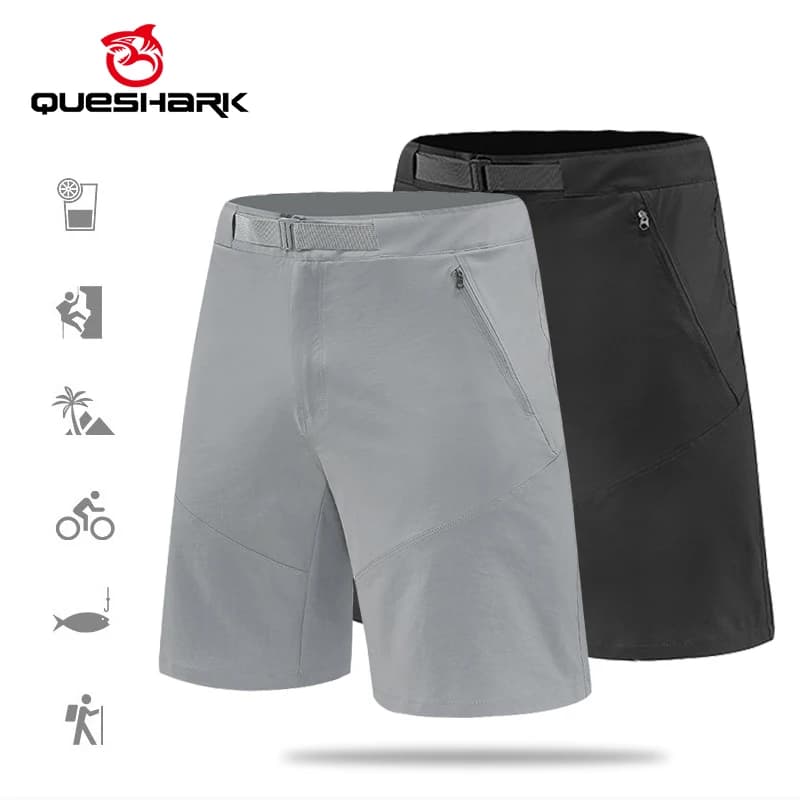 Men's Cycling Shorts Queshark Light Summer Drying Shorts Outdoor Trekking Shorts in 90% nylon with zip pockets