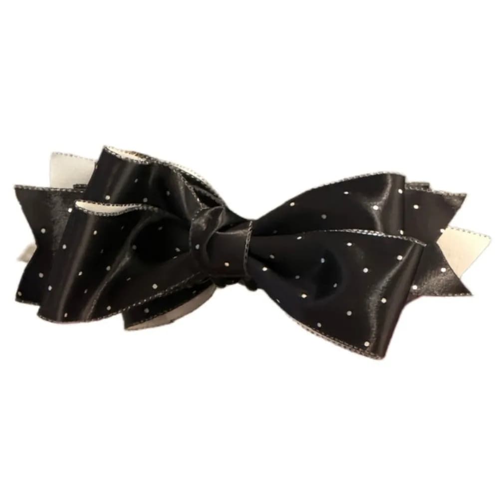 New Bow Banana Clip Satin Material Elegant Vertical Clip Polka Dot Pattern Hair Accessories Fashion Accessories