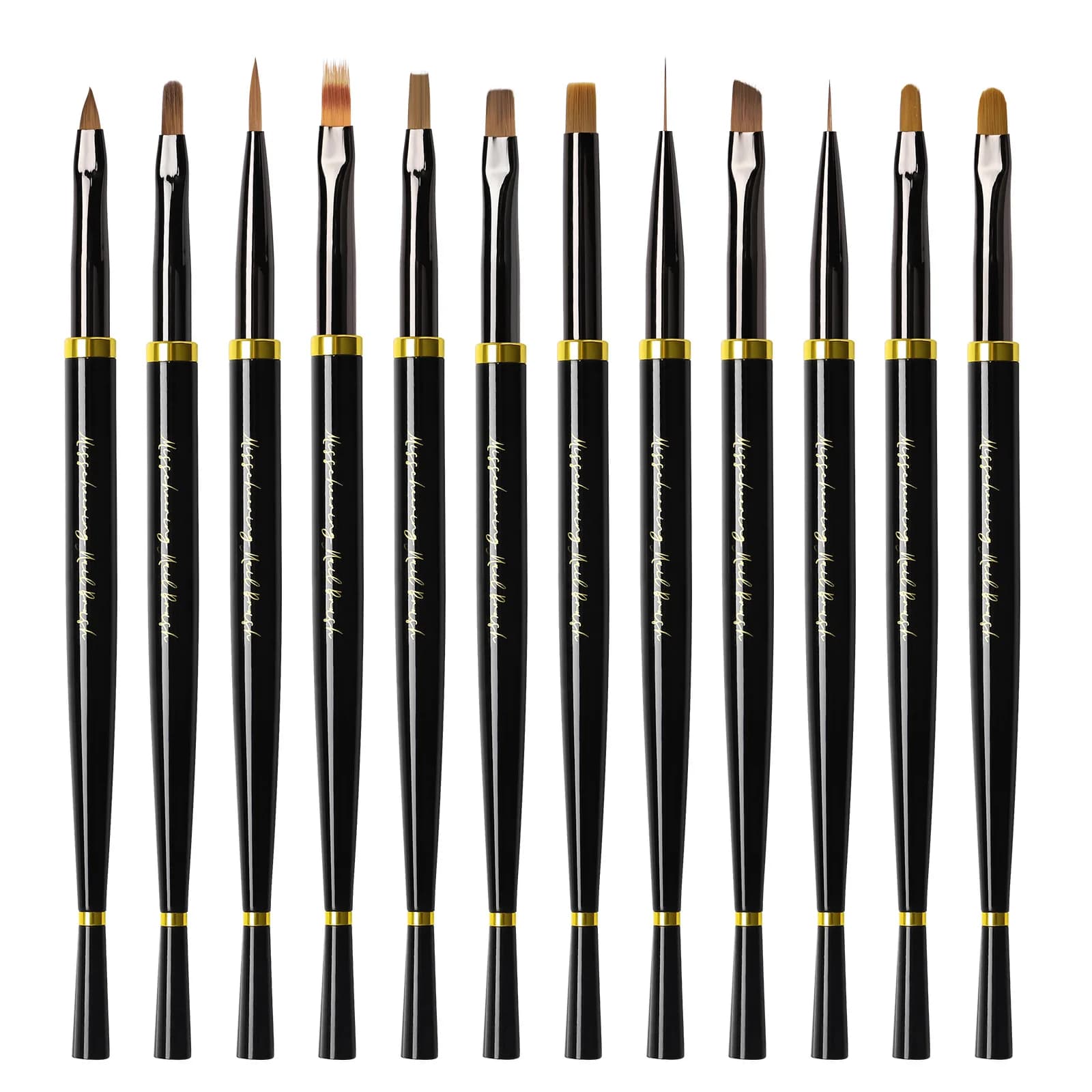1 pz nail art manico nero modello pennello per pittura gel UV acrilico estensione rivestimento disegno penna per nail art strumento per manicure fai da te