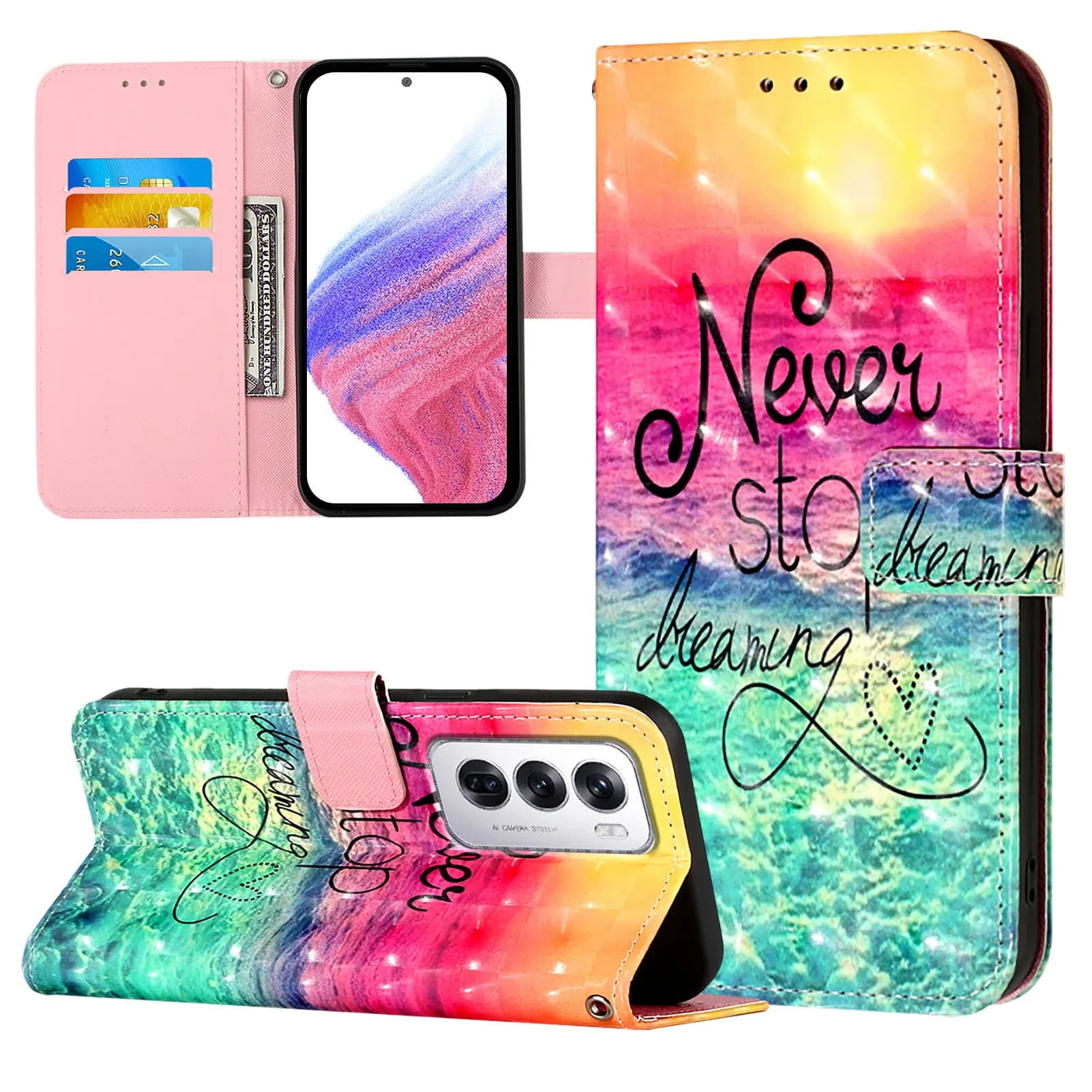 Custodia Flip Pittura 3D per Nubia Z70S Z70 Ultra V70 Design Red Magic 10 Neo 3 GT Musica Vitello Focus Pro RFID Pelle 3 Carte Cover