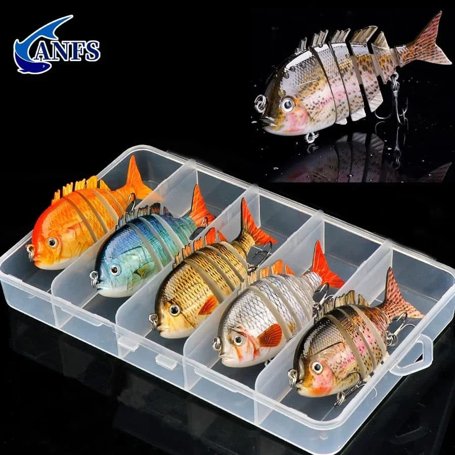 1 pz/5 pz esche da pesca SwimPanfish Multi Jointed Panfish Bluegill Swimbaits Hard Topwater Bass esche manovella acqua dolce acqua salata