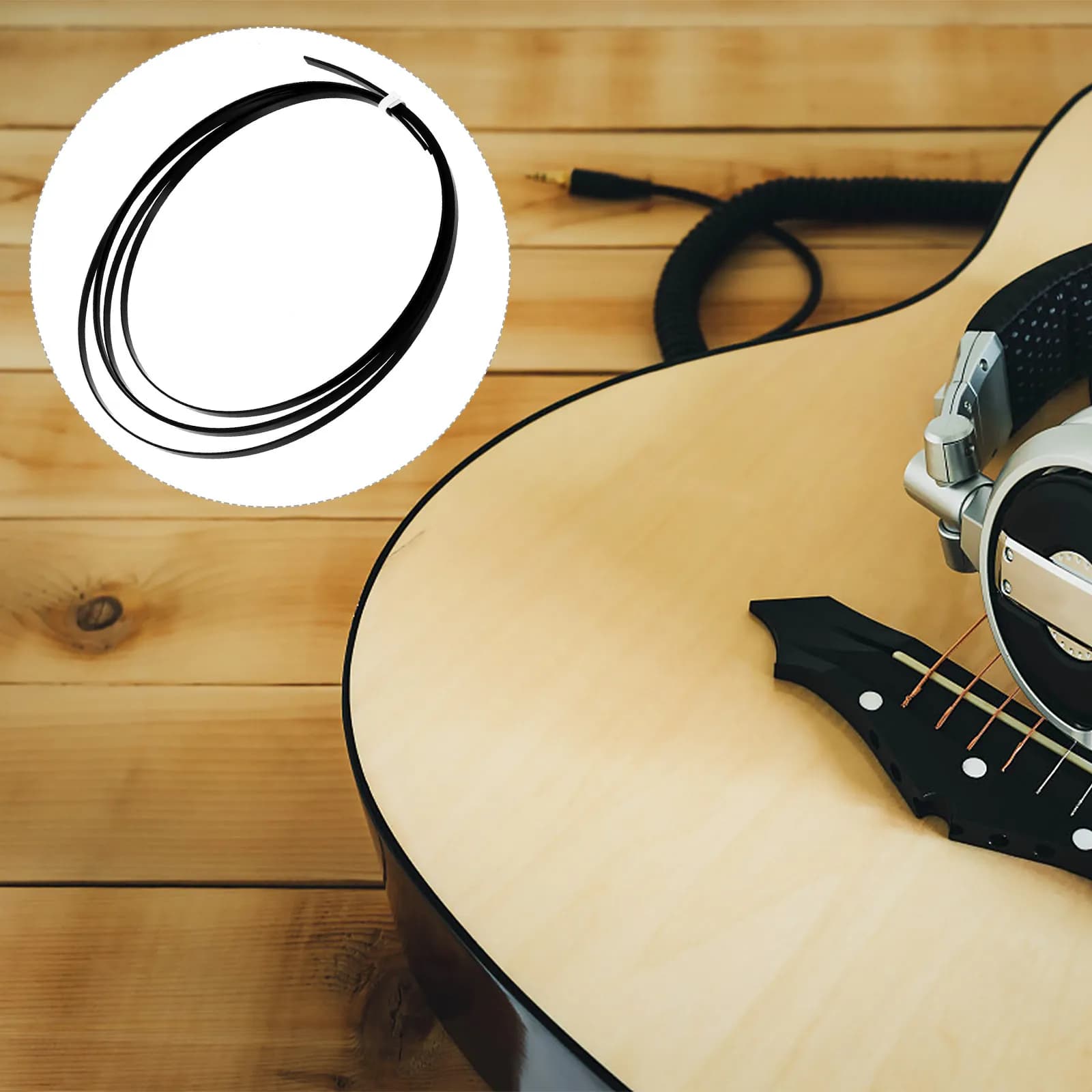 2 Pezzi Strisce di Purfling in Legno Fai-da-te per Chitarra, Striscia di Binding per Protezione Bordi per Riparazione Chitarra, Ukulele, Mandolino, Banjo