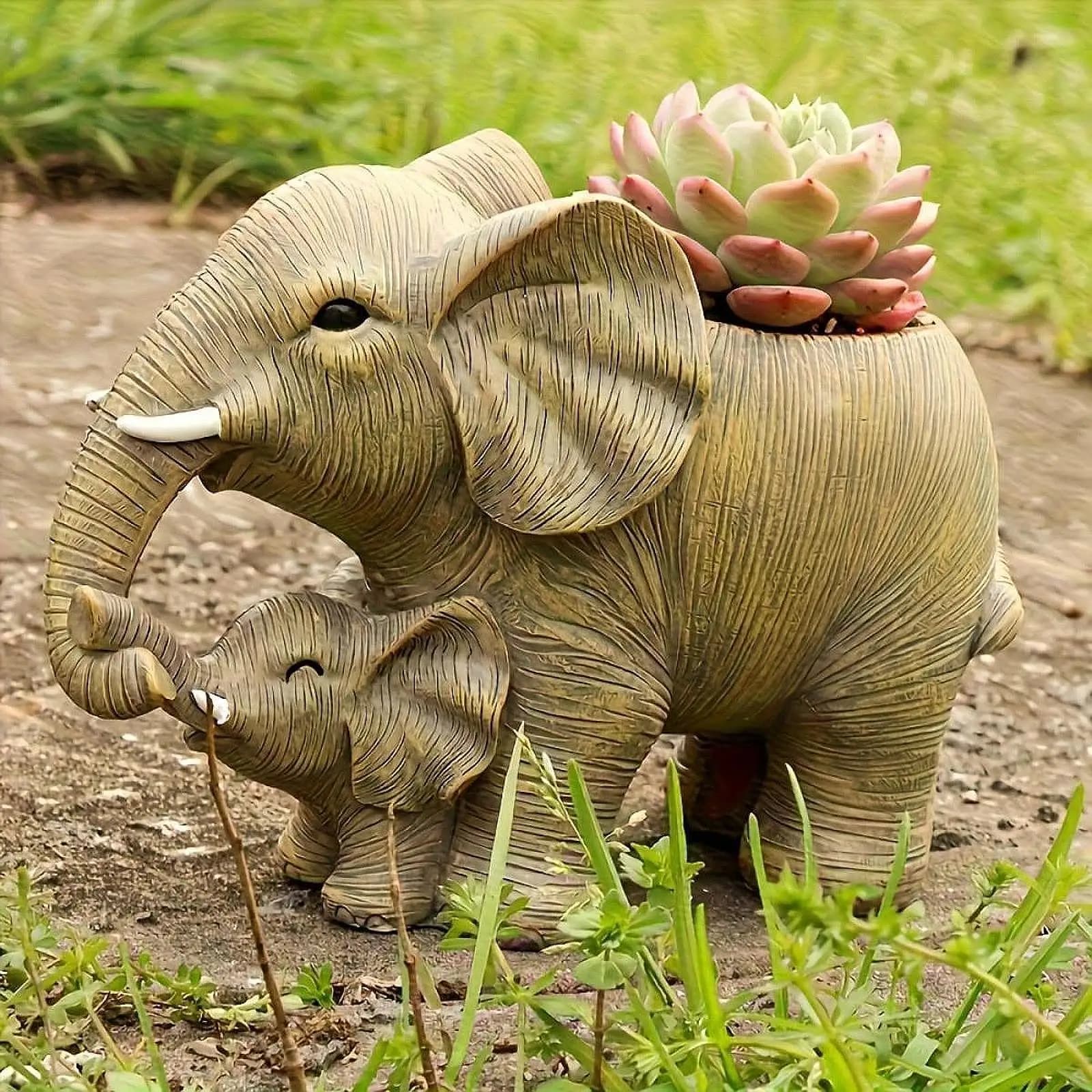 Vaso Fioriera a Forma di Elefante, Miniatura Decorativa per la Casa, Contenitore per Piante da Soggiorno, Scaffale, Fattoria, Balcone