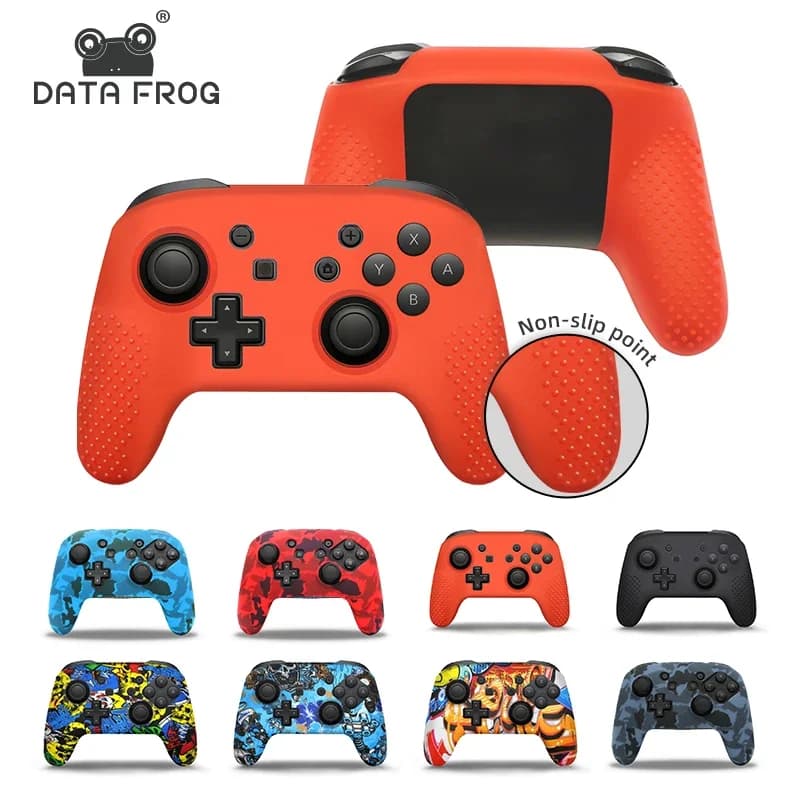 Custodia in Silicone Morbido Antiscivolo DATA FROG con Copri-Joystick per Controller Switch Pro - Accessori Protettivi per Gamepad