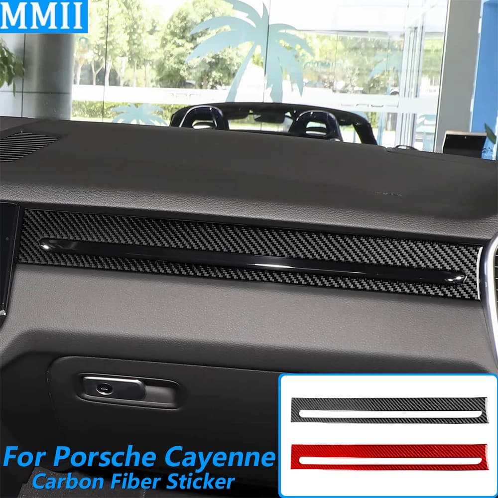Per Porsche Cayenne 9Y0 9YA 9YB E3 2018-2023, Copertura del Pannello Cruscotto in Fibra di Carbonio per Co-pilota, Accessori Auto, Adesivo Decorativo