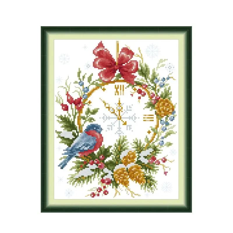 Christmas Is Coming Cross Stitch Kit Art Craft HD Pattern Aida 16/14/11CT Counted Stamped Canvas DIY Embroidery Set Home Decor