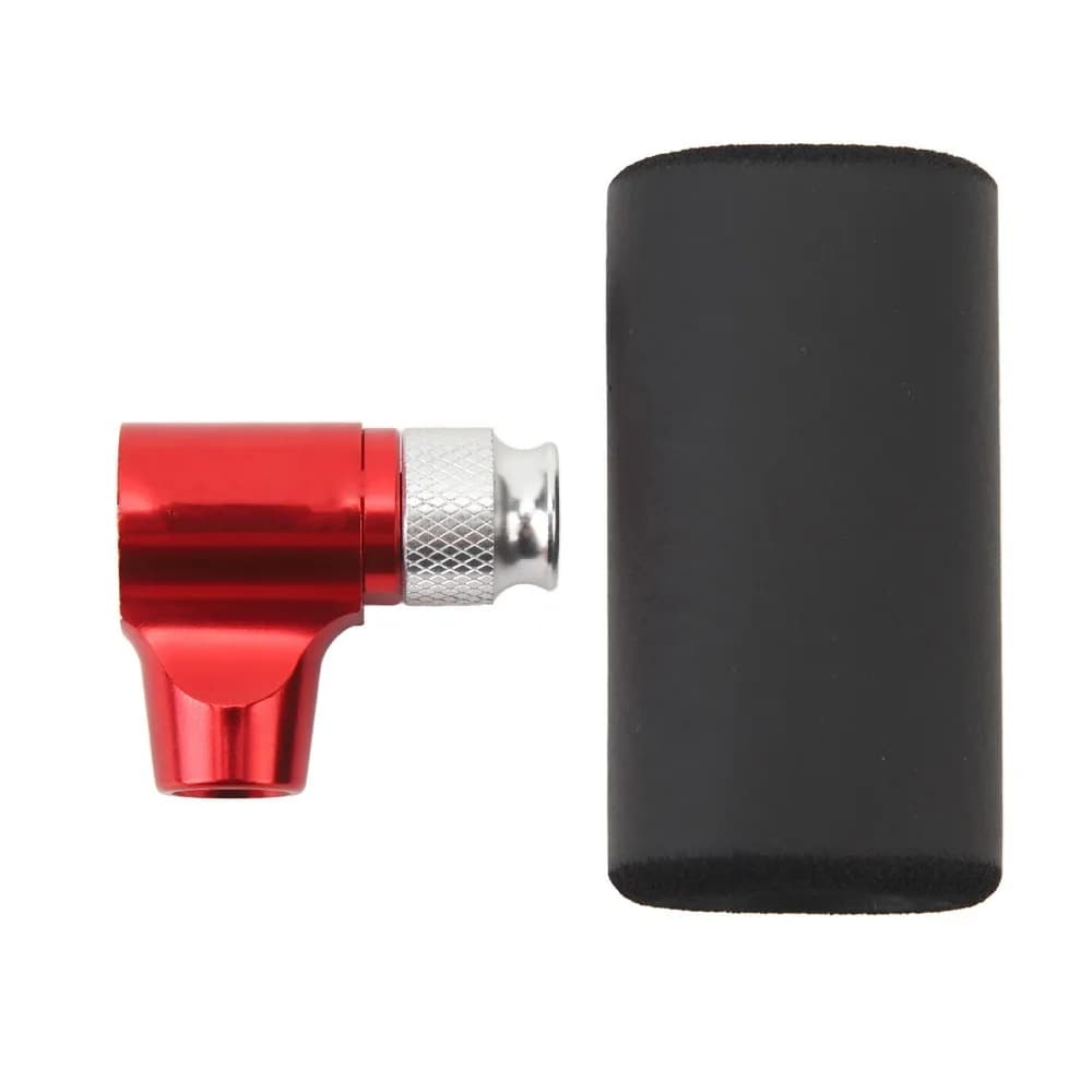 Black Bike CO2 Inflator Aluminium Alloy with Foam Sleeve Bike Tire CO2 Adapter Portable Presta and Schrader Valve