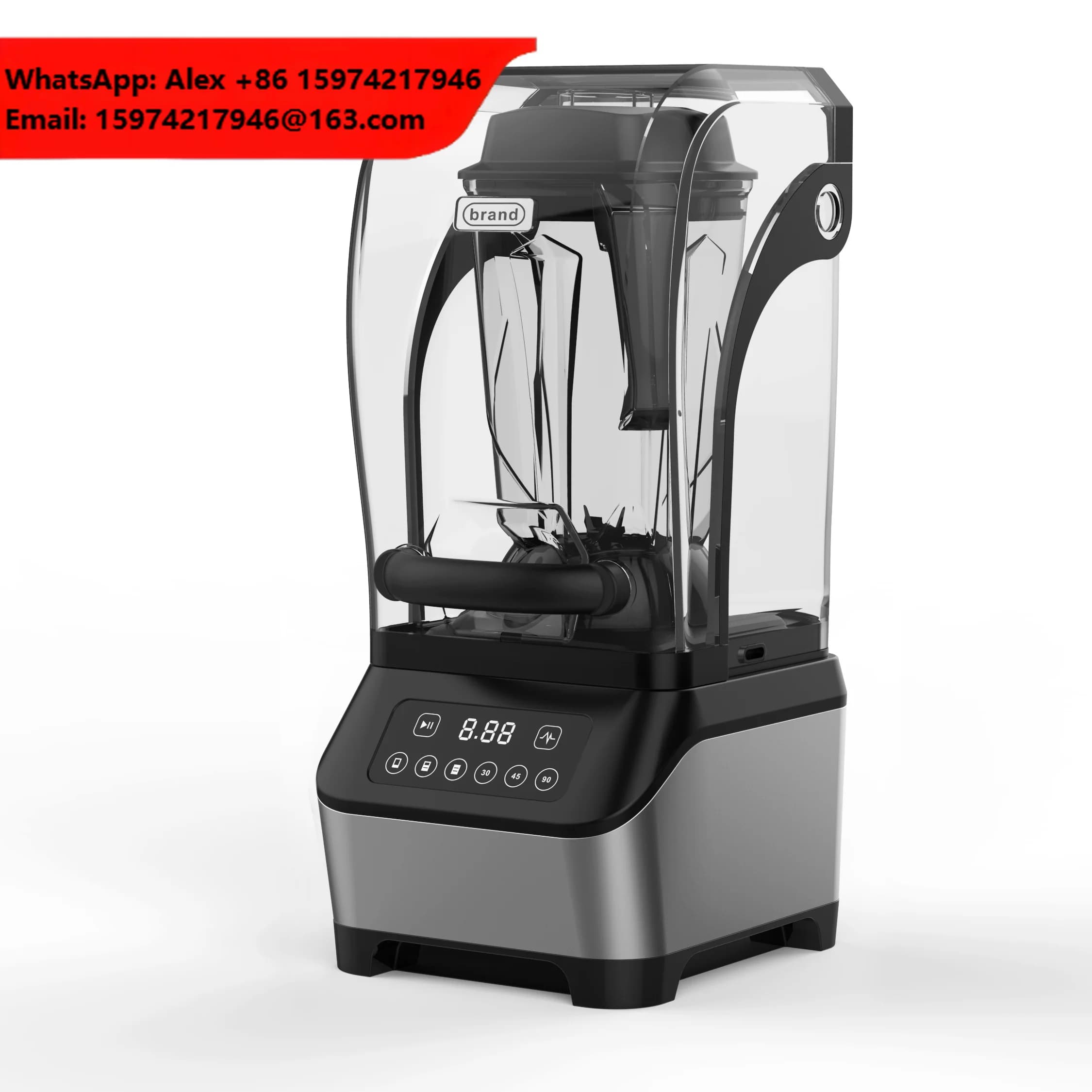 Professional Commercial Blender With Shield Quiet Sound Enclosure 1800W Touch Panel Self Cleaning