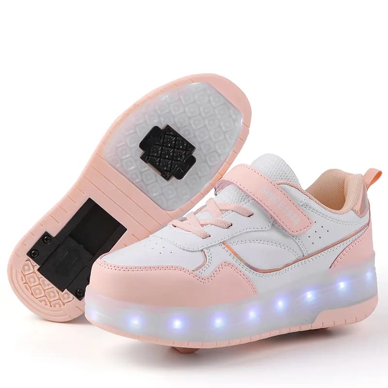 Scarpe da Pattinaggio a Rotelle per Studenti e Bambini, Scarpe Casual, Regalo di Compleanno per Bambini, Scarpe da Pattinaggio per Ragazze con Luci LED