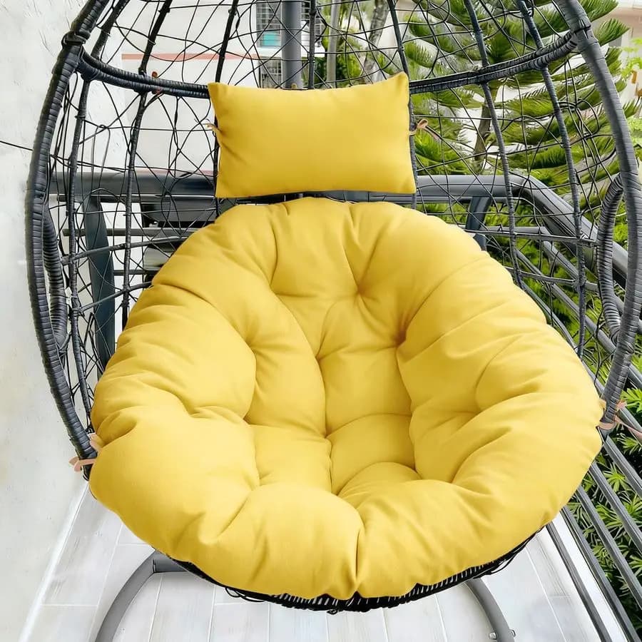 Egg chair cushion, waterproof hanging chair cushion with headrest cushion, egg chair replacement cushion for garden furniture, USh