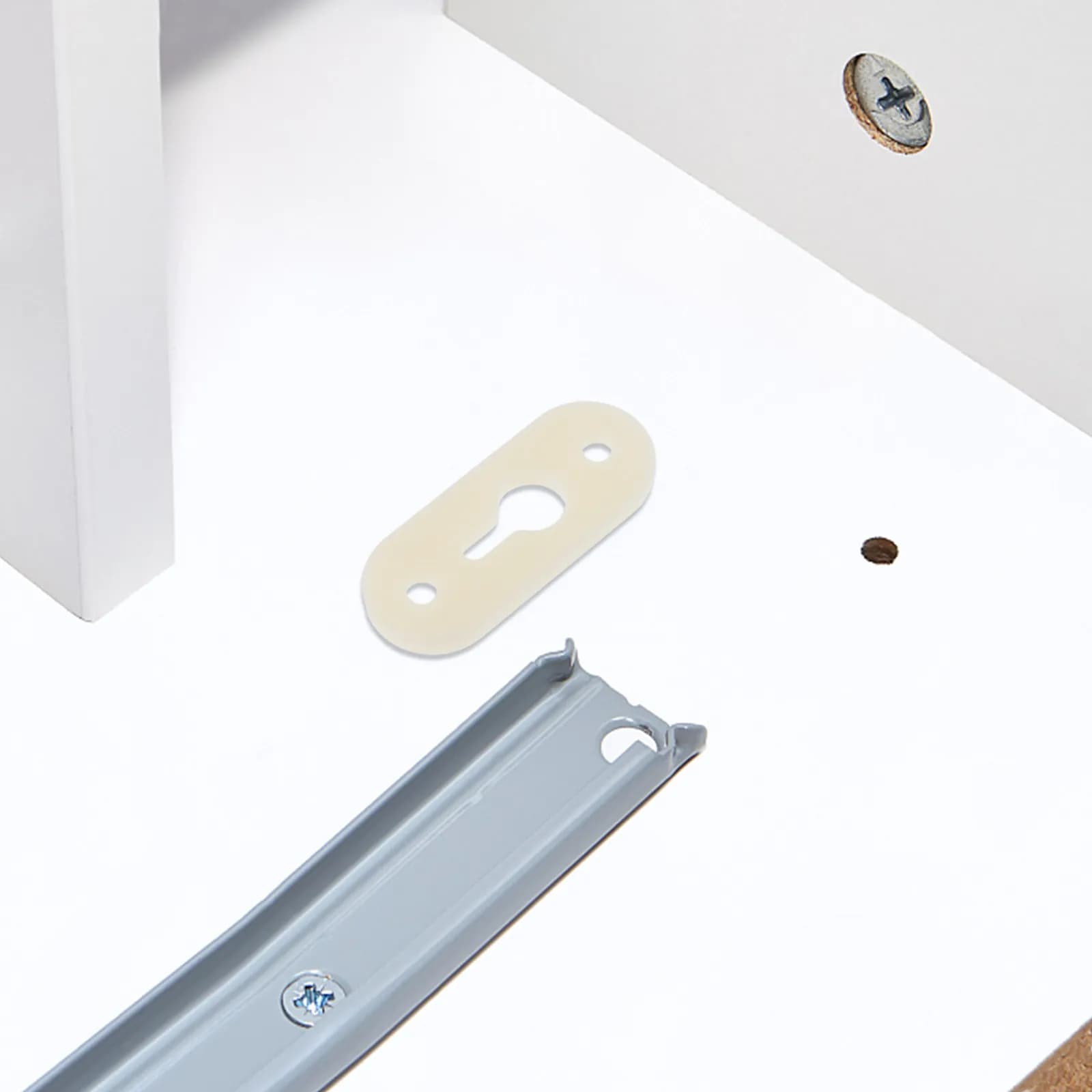 10 Pezzi Staffe Angolari in Plastica ABS Resistenti per Mensole, Armadi, Specchi, Cornici, Attrezzatura per Appendere con Foro a Chiave, per Casa e Ufficio