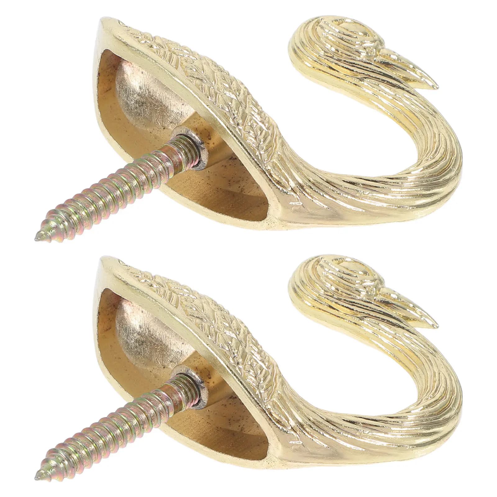 2Pcs Curtain Holdbacks Zinc Alloy Metal Hooks for Curtain Tiebacks Drapery Hooks for Pleated Drapes Bath Curtains Wall Mounted