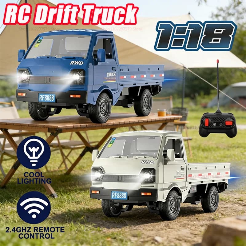 Auto RC Drift Arrampicatrice 1:18, Camion Fuoristrada Telecomandato con Luci Spray, Giocattolo Resistente per Bambini, Regalo per Ragazzi e Ragazze, Gioco all'Aperto
