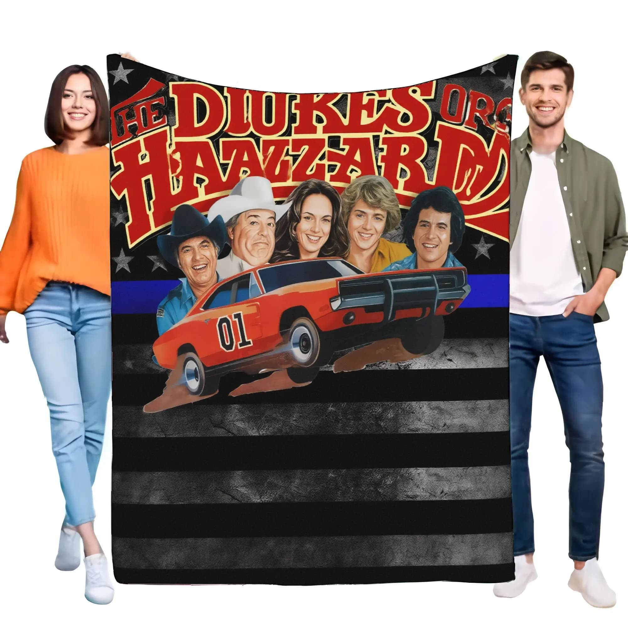 Coperta Dukes of Hazzard, accogliente e morbida coperta in pile, elegante e leggera, copridivano da letto, regalo retrò vintage per i fan della classica TV Ser