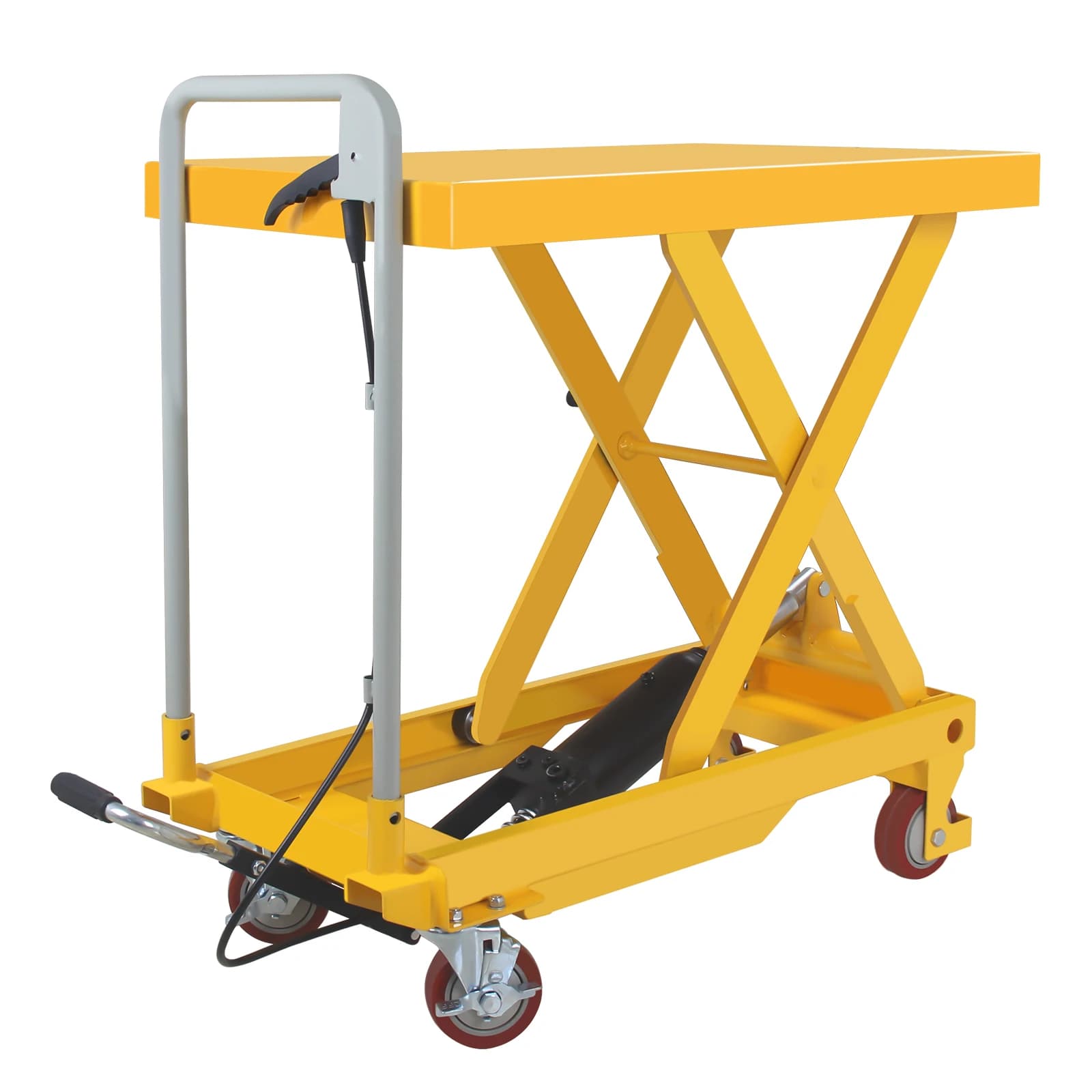 Carrello Elevatore Idraulico da 500 libbre, Altezza di Sollevamento da 9 a 28,5 pollici, Carrello con 4 Ruote, Tavolo Elevatore a Forbice Manuale per Sollevamento