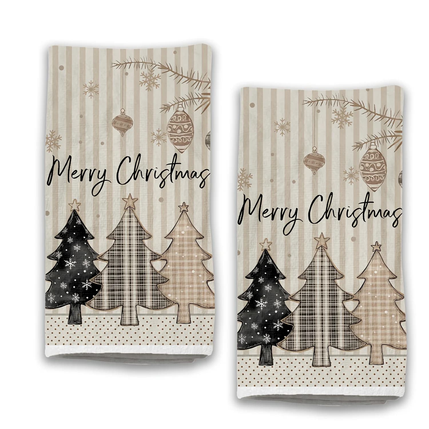 Christmas Tree Snowflake Kitchen Dish Tea Towels Cleaning Supplies Absorbent Bar Hand Dishcloths Christmas Home Decorations