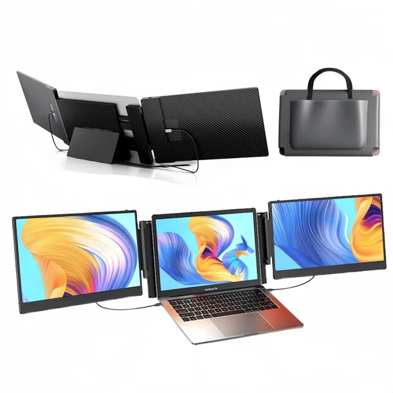 Triple Aero s 14" FHD 1080P IPS Prolunga schermo per laptop per laptop da 13-17" Supporto incorporato Plug And Play