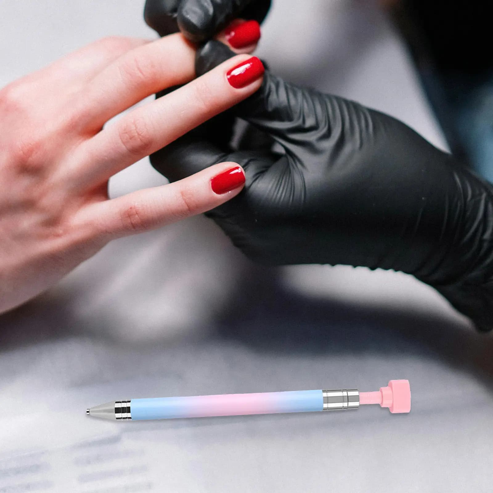 1Set Rhinestone Picker Pen Set Refillable For Nail Salon Tools Christmas Nail Art Rotating Design Pencil