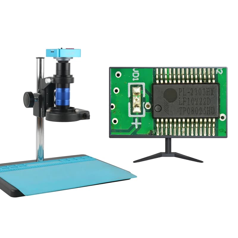 60MP 2K 4K HDMI VGA USB Industry Microscopio Fotocamera 300X 450X 900X Video microscopio monoculare per la riparazione del telefono Osservazione delle monete