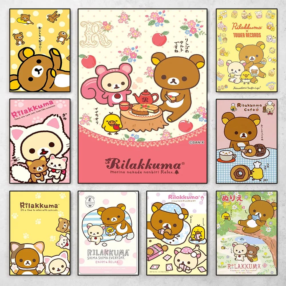 Anime Carino Cartone Animato R-Rilakkuma DIY Diamond Painting Orso Manga Gattino Gatto che Legge Decorazione Kawaii per la Cameretta dei Bambini