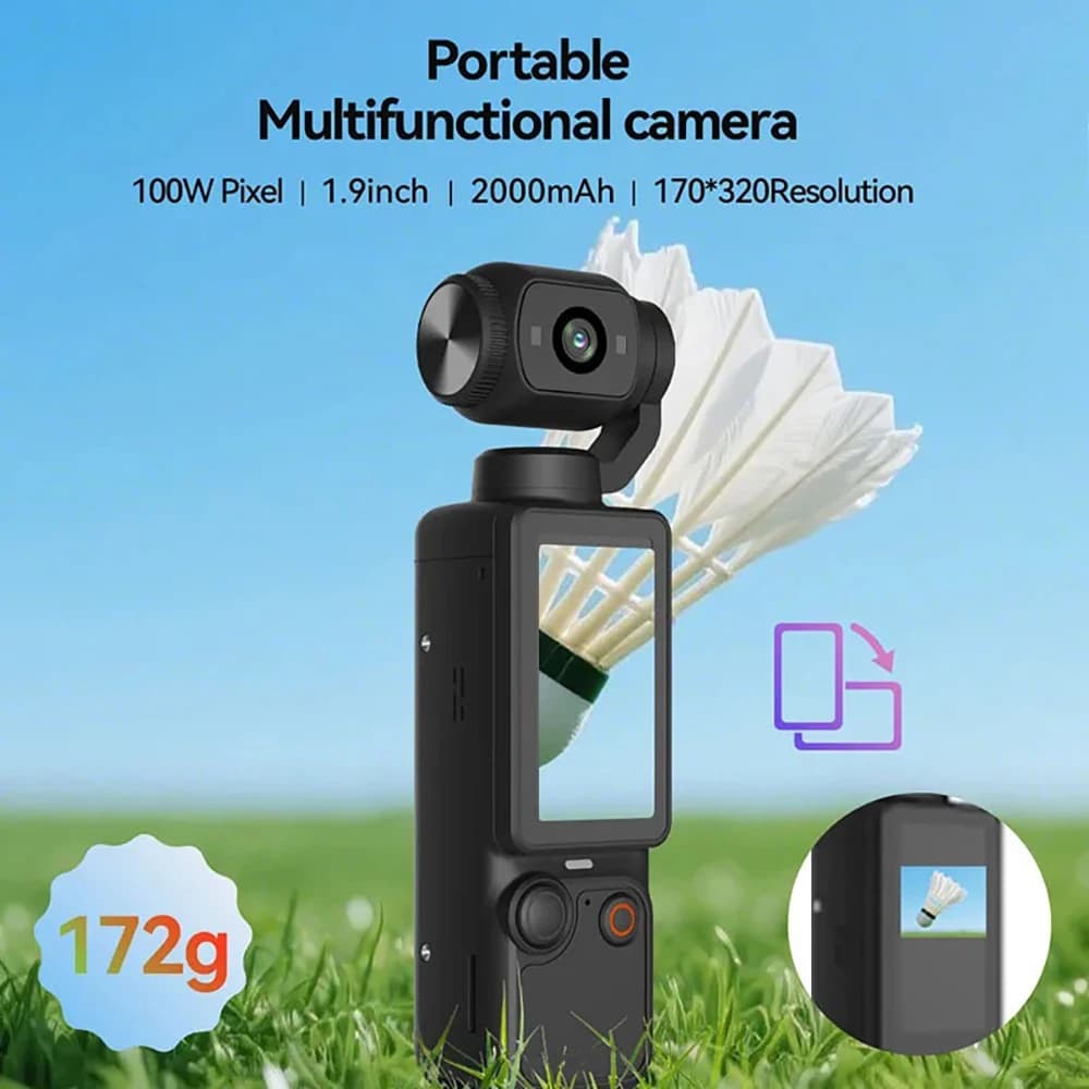 Videocamera Sportiva Indossabile Q7 1080P, Registratore per Bicicletta e Moto, Mini Cam per Vlogging con Scheda SD da 32GB