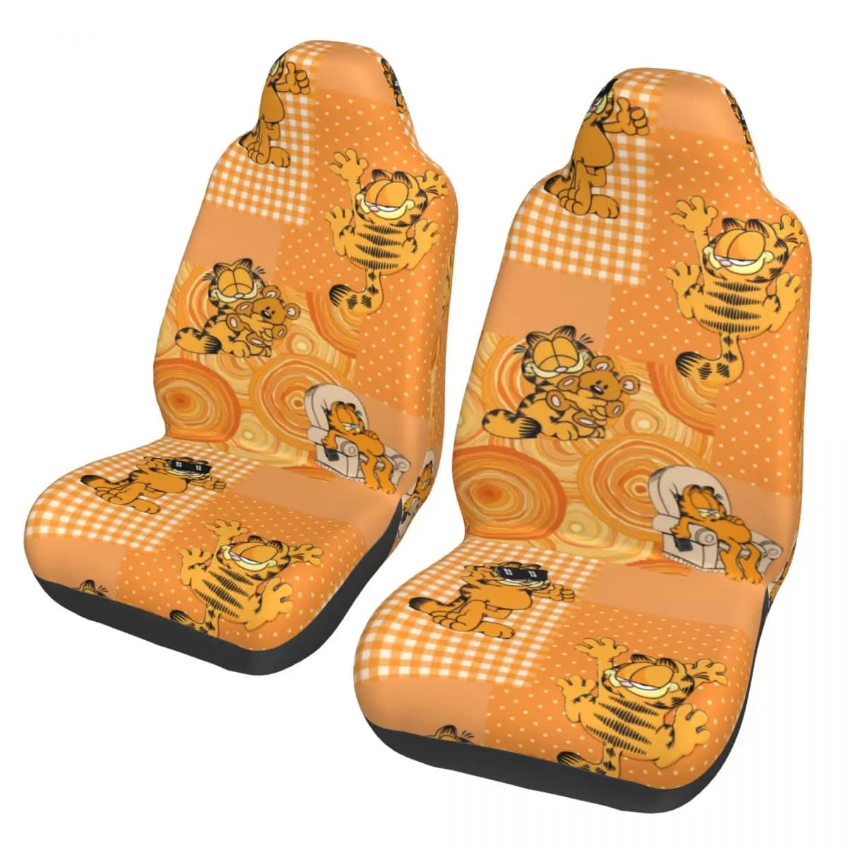 G-Garfielded Cats Cartoon Universal Car Seat Cover Four Seasons For SUV Car Seat Mat Fabric Seat Protector