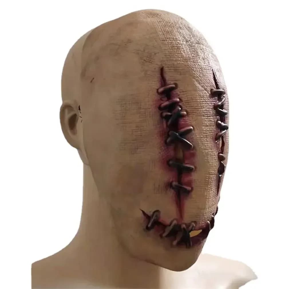 Sacco giapponese occhi verticali sorridente maschera fantasma Horror Full Face bloodness Monster Mask Halloween Party Character puntelli Cosplay