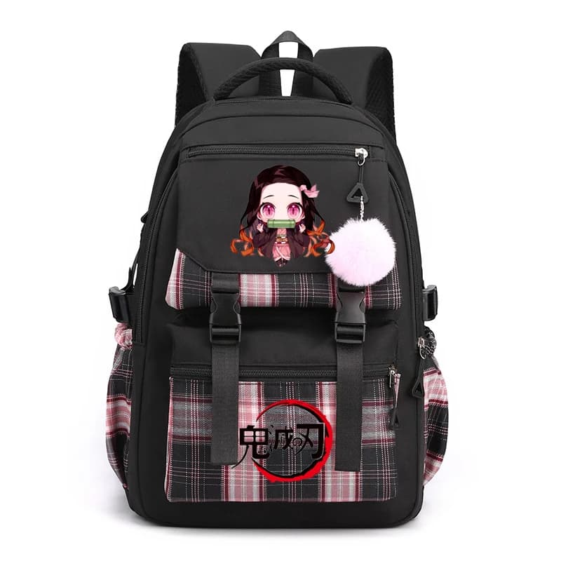Anime Demon Slayer Nezuko Borse da scuola Ragazzi Ragazze Adolescenti Bookbag Zaino in nylon Zaino moda Borsa a tracolla da donna