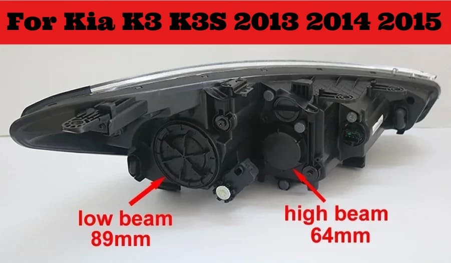 Per Kia K3 K3S 2013 2014 2015 Copertura Antipolvere per Fari Abbaglianti e Anabbaglianti, Guarnizione Impermeabile per Fari, Tappo Faro 64mm 89mm 1pz