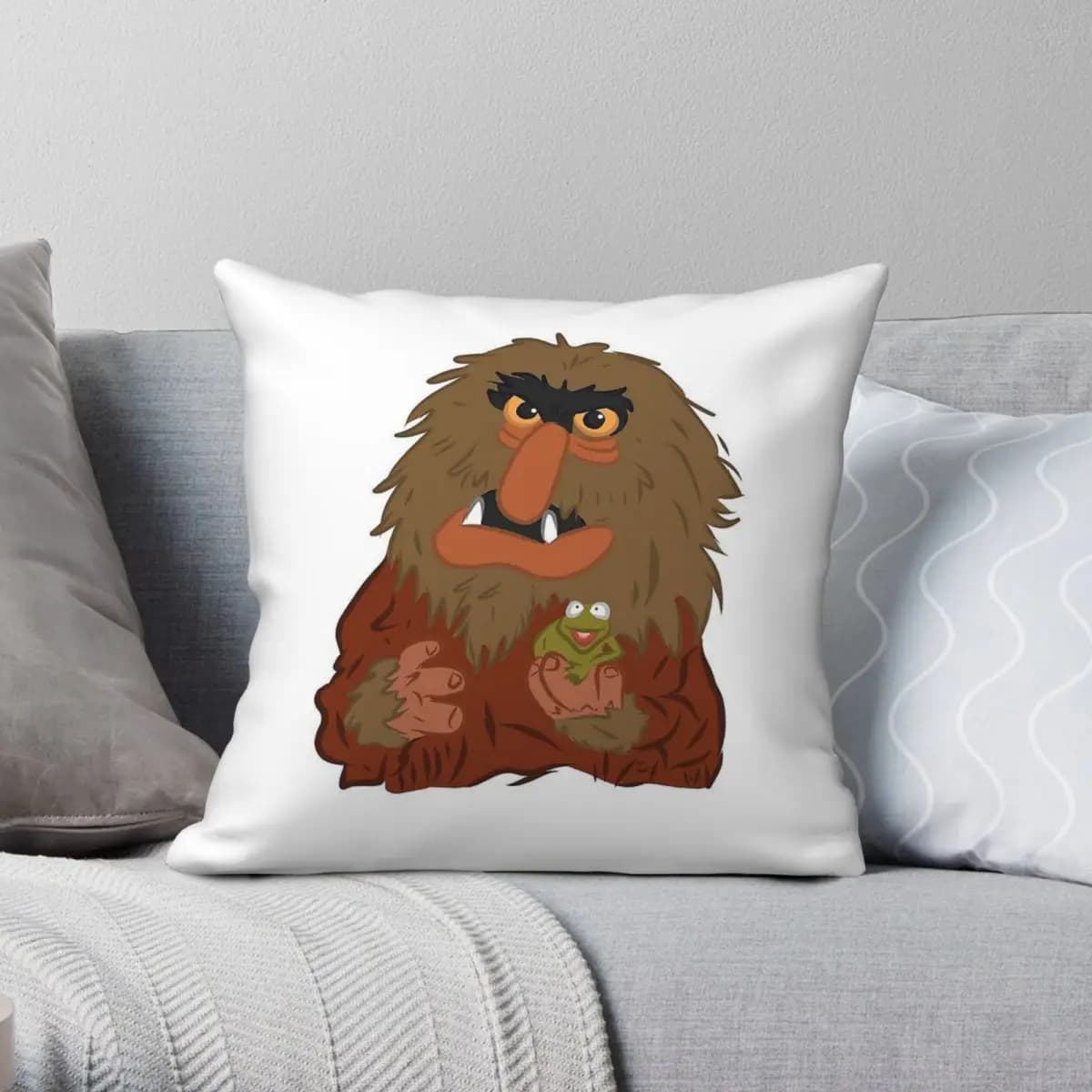 Sweetums Square Pillowcase Polyester Linen Velvet Printed Zip Decor Pillow Case Sofa Seater Cushion Cover 18"