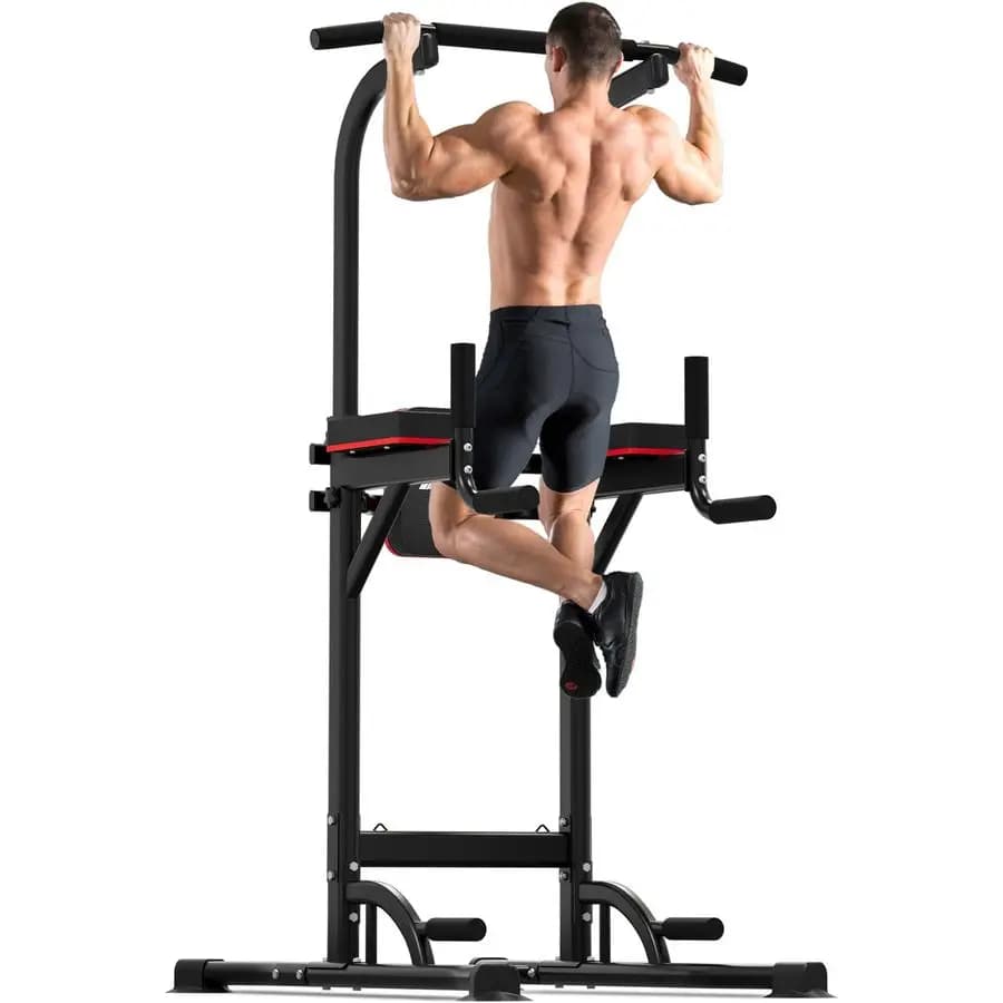 Power Tower, Traction Bar and Dip Station for Home Gym, Charge Capacity 1400 pounds, Height Adjustable, Steel Resistant