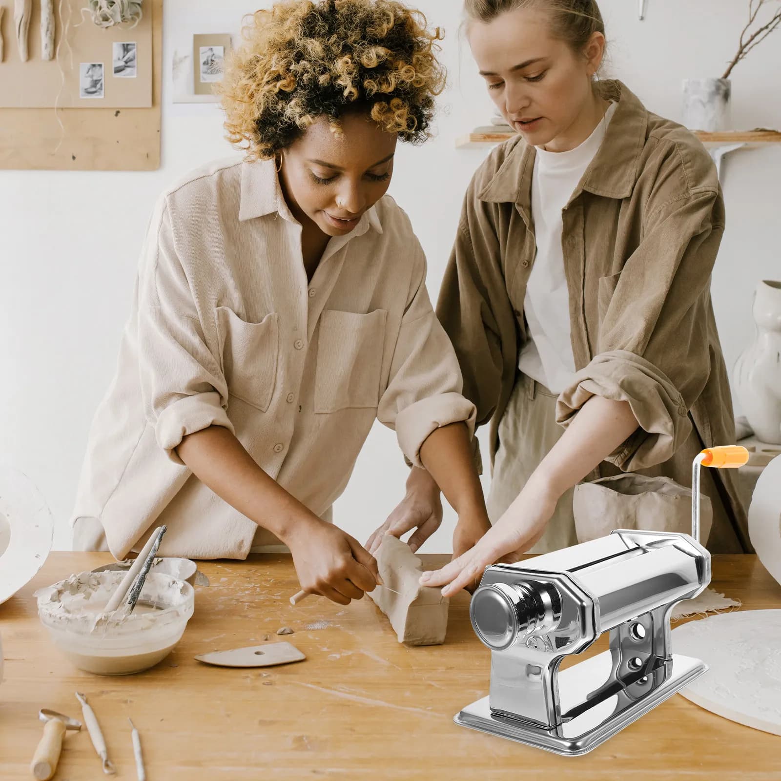 Pressa per Argilla, Utensili per Argilla Polimerica, Rullo Portatile, Forniture per Ceramica, Estrusore Manuale per Progetti Artistici e Gioielli Fai-da-Te