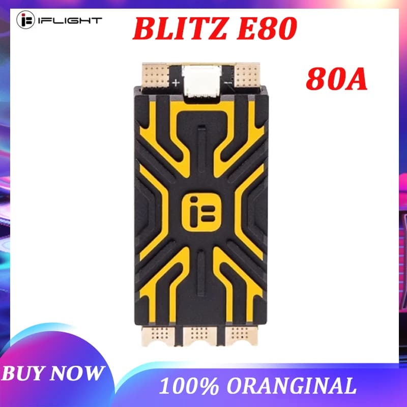 iFlight BLITZ E80 80A ESC singolo 2-8S BlHeli32 Dshot600 G071 MCU con copertura in alluminio CNC per drone da corsa FPV RC