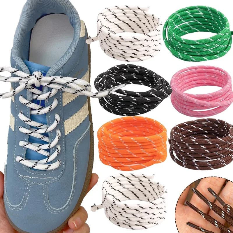 Lunghezza 100 cm 6 colori Lacci per scarpe multifunzione Larghezza 5 mm Lacci rotondi per scarpe da ginnastica basse in tela Stringhe per scarpe sportive casual