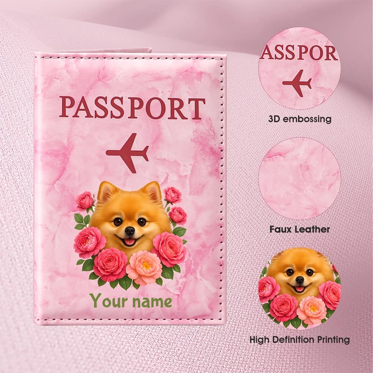 Custom Passport Holder Compatible for Travel - Lightweight & Durable Cover, Ideal for Honeymoon, Business Trips, Wedding Gift